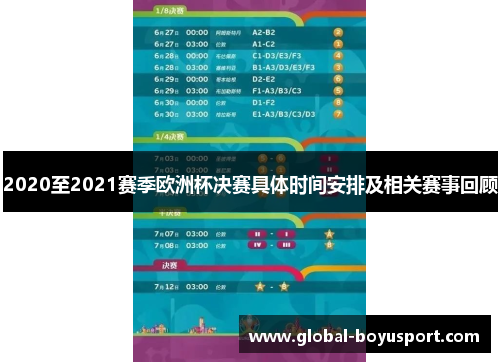 2020至2021赛季欧洲杯决赛具体时间安排及相关赛事回顾